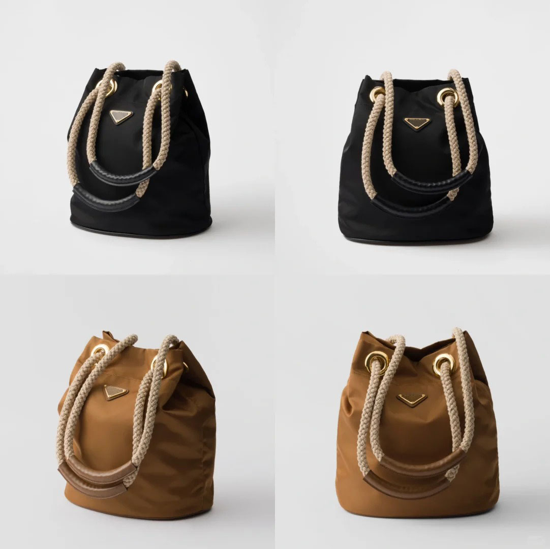 New designer bag fashion commuter simple design sense large capacity multifunctional bucket bag hand shoulder bag environmental protection nylon material
