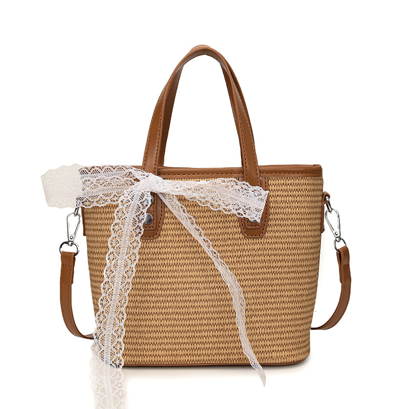 designer High-end Stylish Straw Woven Small Bag 2025 New Women's Bag Summer Trend Scarf Crossbody Bag Handheld Bucket Bag