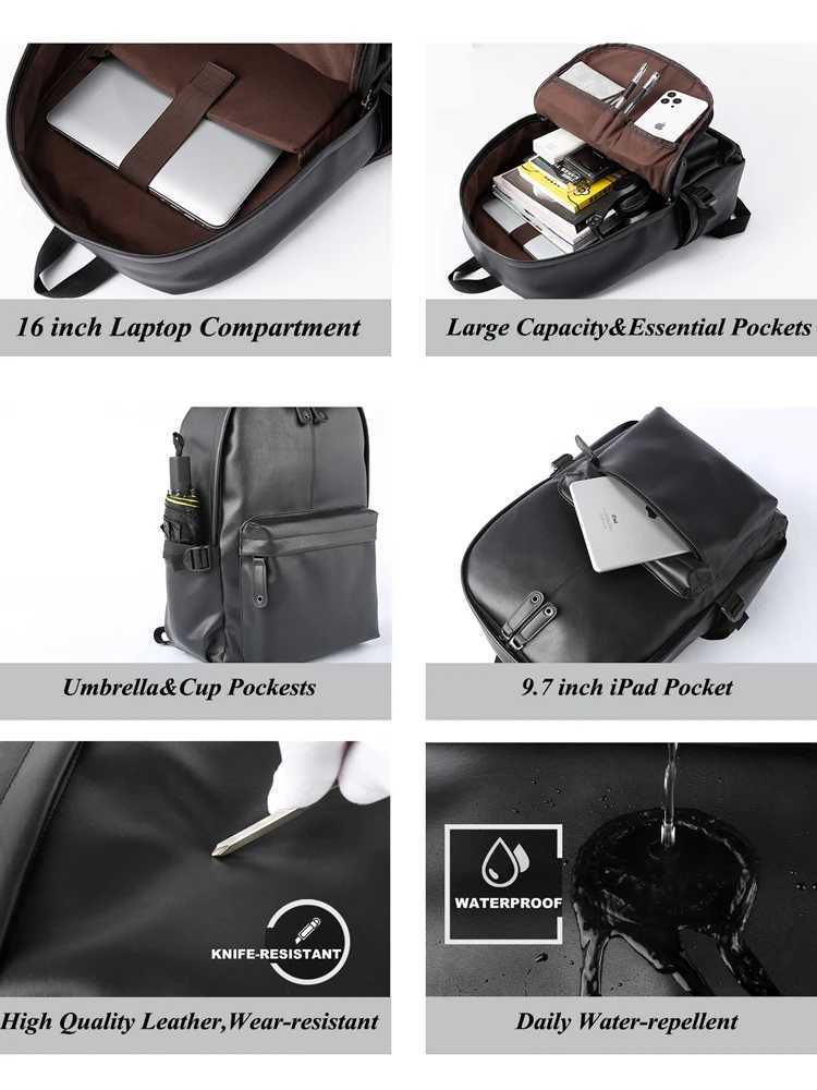 Men Leather Laptop Backpack Large Anti-theft Travel Backpack High Quality Fashion Knapsack Bags for Men W250603