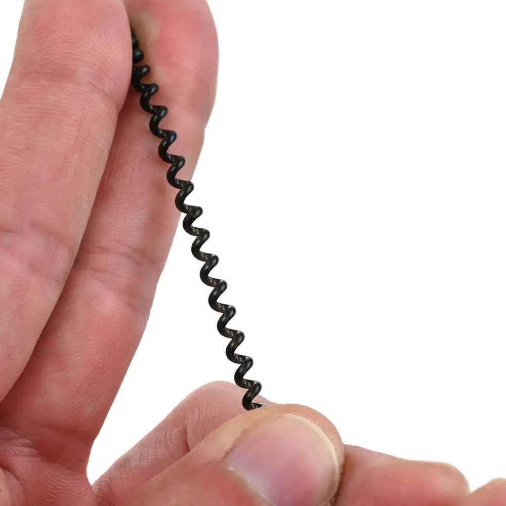 Fashion Black Plastic Spring Elastic Keychain Fishing Coil Elastic Lanyard Spring Coil Lobster Clip Keychain Anti-Lost Hanging M250604