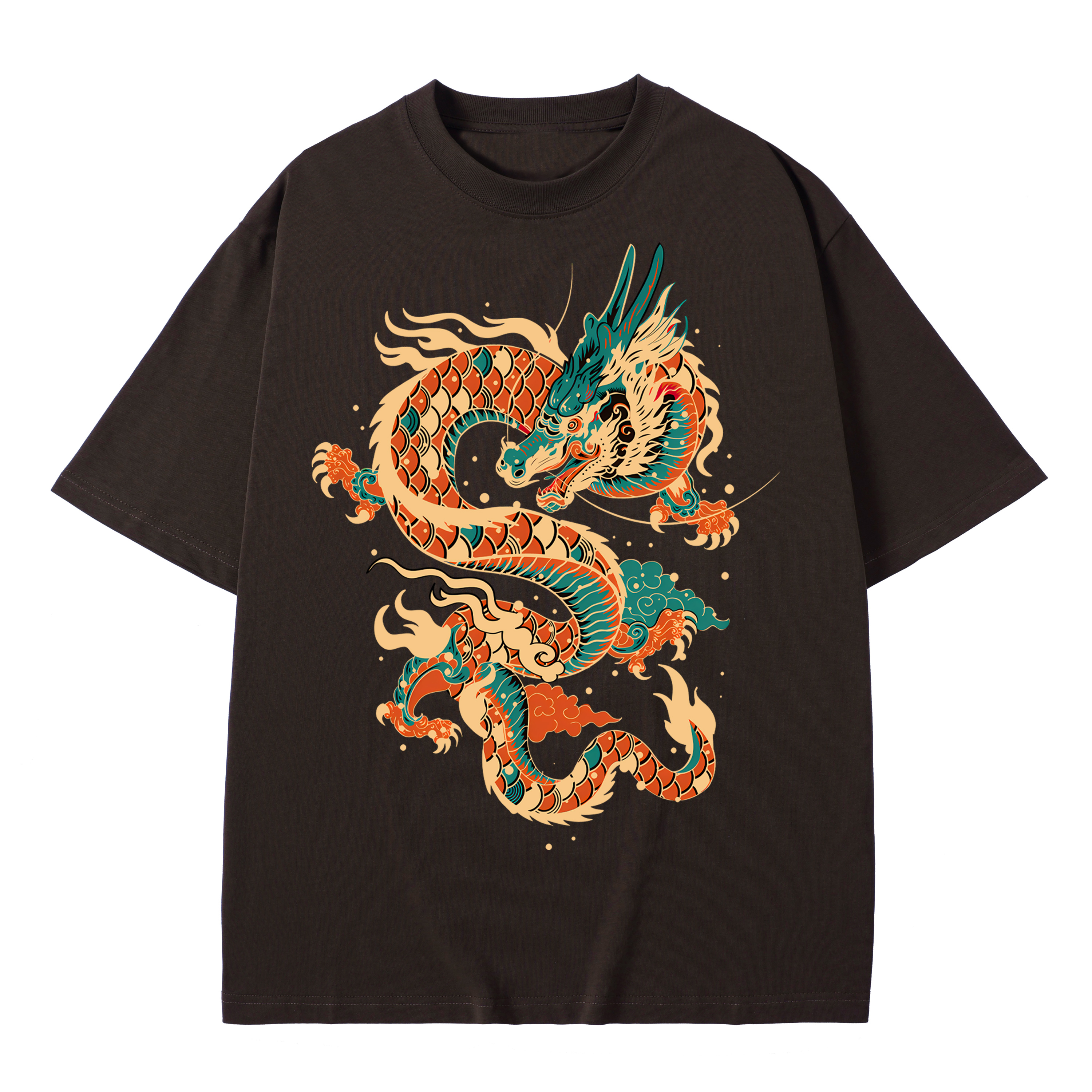 T-shirt men's top designer cotton T-shirt the dragon short sleeved clothing high-quality fashionable T-shirt BROADTRUE