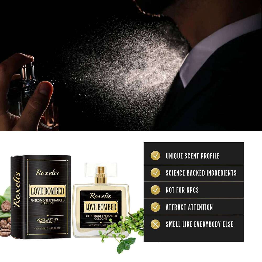free shipping Roxelis 50ml Long Lasting Pheromone Men Cologne Fragrance Deodorant Mist Glamour Flirting Scent Romantic Dating Perfume