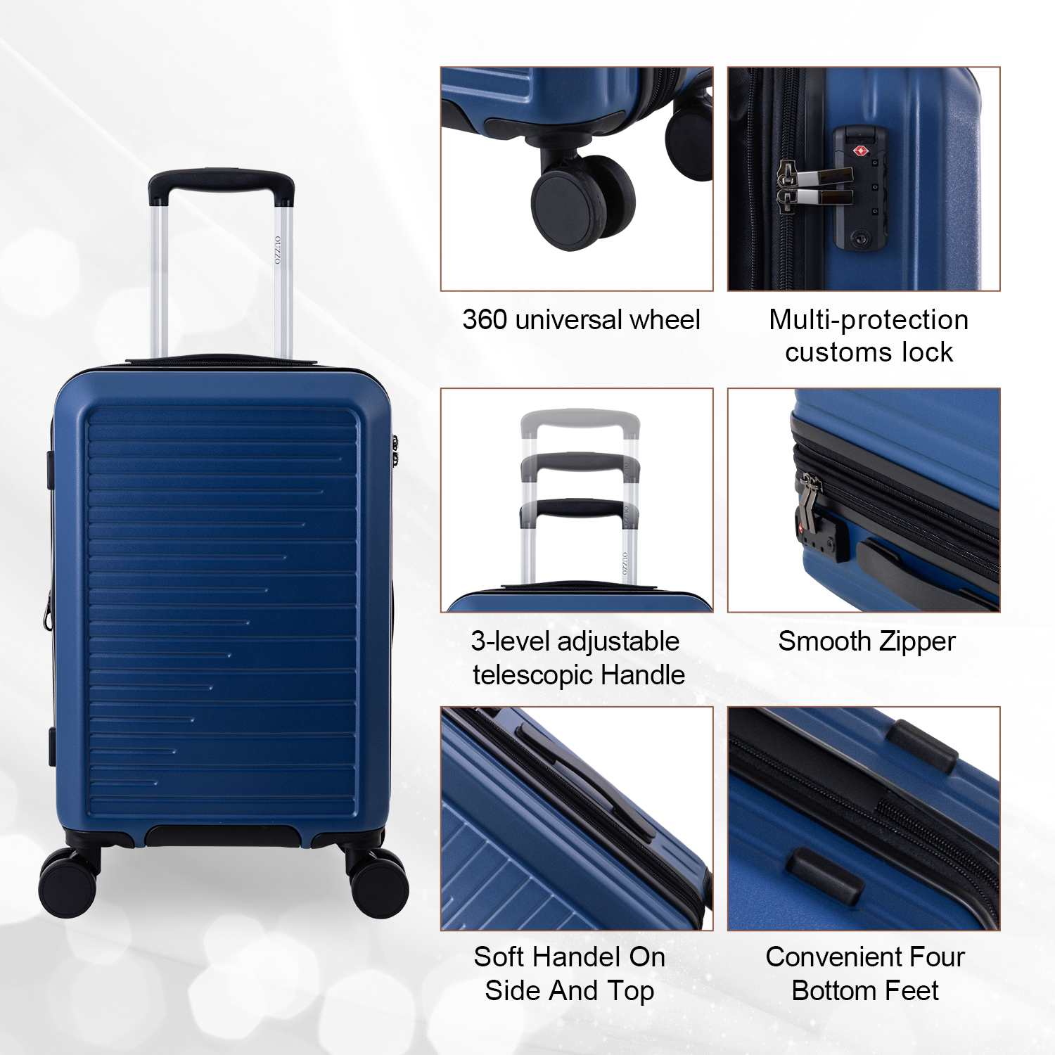 TSA-Accepted Expandable Luggage Sets of 3 - ABS Carry On Suitcase for International Travel & Corporate Business Trips