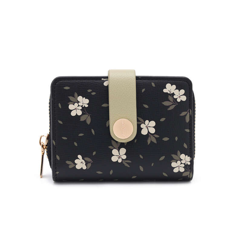 Pretty Style Korean Fashion Printed Zipper Buckle Accordion Multi-Card Slot Student Wallet Women's Purse