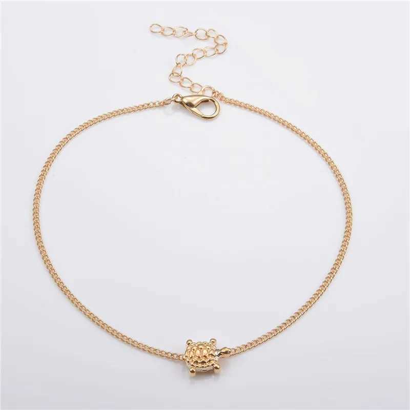 Trendy Cute Turtle Ankle Big Circle For Women Foot Anklet Bracelet Summer Beach Barefoot Sandals Bracelet Ankle on the leg Female W250604