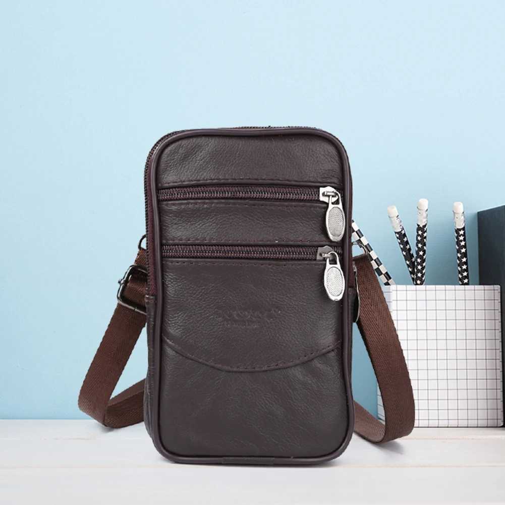 Fashion Mini Waist Bags Wallet Vintage Men Cow Leather Pure Card Coin Clutch Waist Bag Wallets Purse Mini W250604