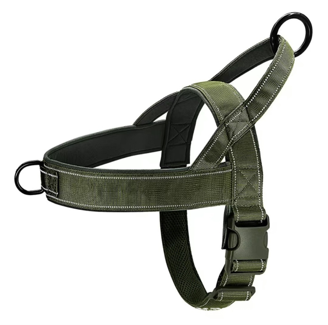 Reflective No Pull Dog Harness Vest for Medium Large Dogs, Adjustable Nylon Pet Harness with Front and Back Leash Clips