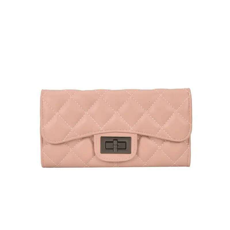 Quilted Long Wallet, Women's Fashion Wallet With Multi Card Slots & Id Window