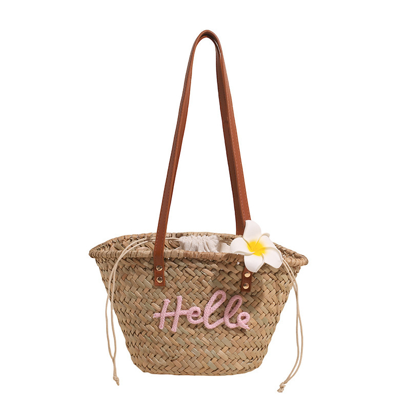 designer Beach Vacation Bag 2025 New Handwoven Shoulder Bag Large Capacity Beach Tote Basket Straw Bag