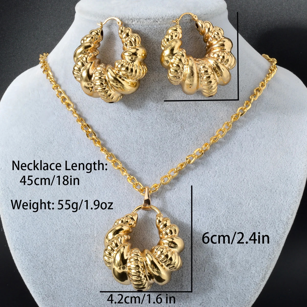 Sunny Jewelry Fashion African Earrings Pendant Big Jewelry Sets Women Girl Large Light Style For Wedding Party Trendy Gifts 250530