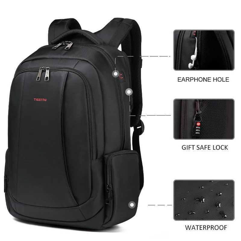 Tigernu Men Backpack 14 15.6 17.3inch Laptop Backpack Bags For Men Anti Theft Bags School Backpack Male Travel Backpack KnapsackW250603