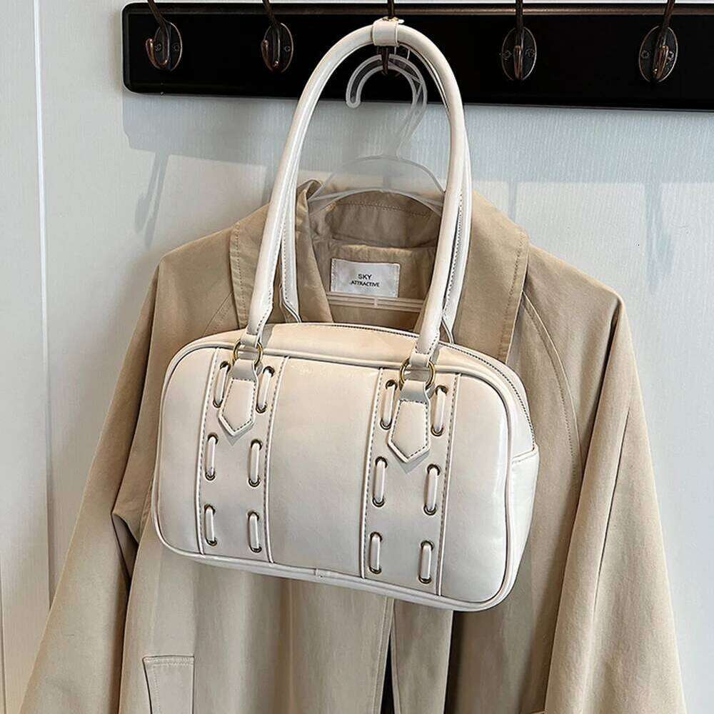 Women's Bags Designer Shoulder Bags For Women PU Leather Female Boston Solid Color Ladies Underarm Retro Handbag Commute Tote Bag