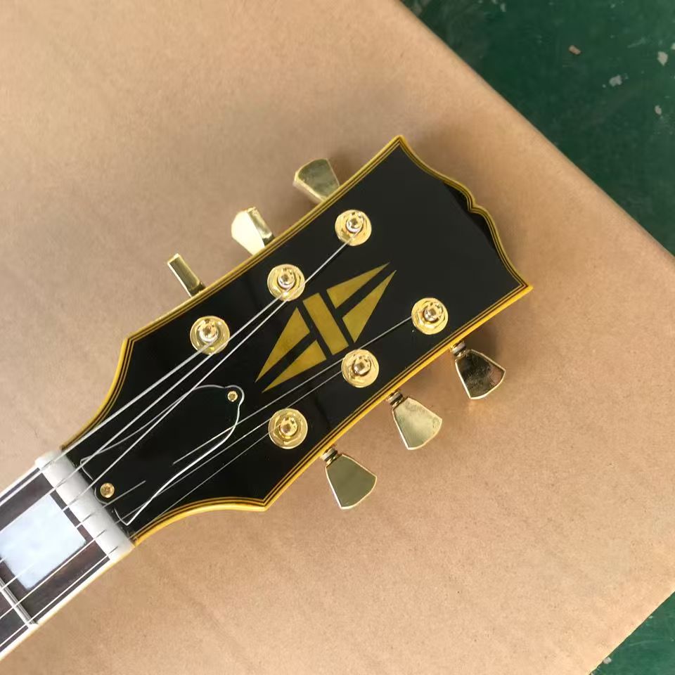 Custom electric guitar 3H pickup Gold hardware Yellow binding rosewood fingerboard mahogany body