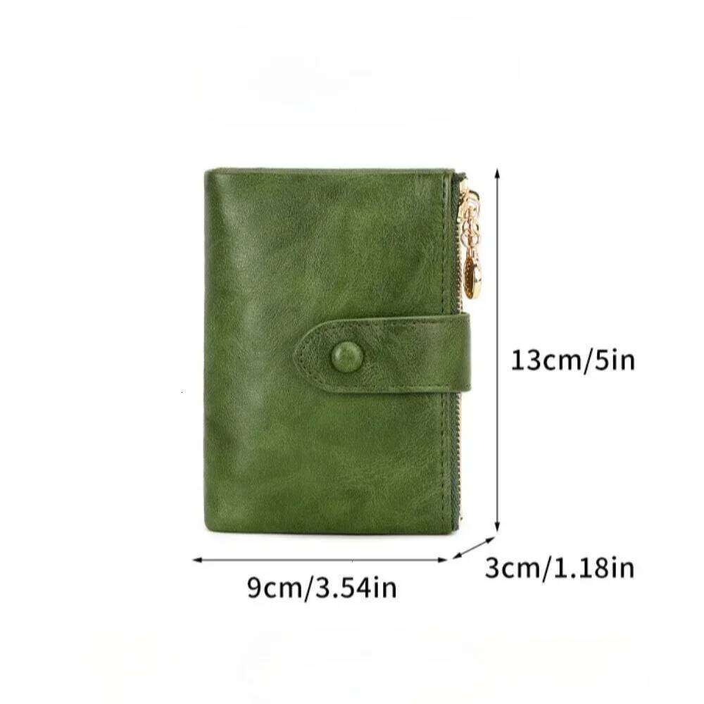 Women's Wallet Short Three Layer Large Capacity Double Zipper ID Credit Bank Card Holder Money Purses for Women