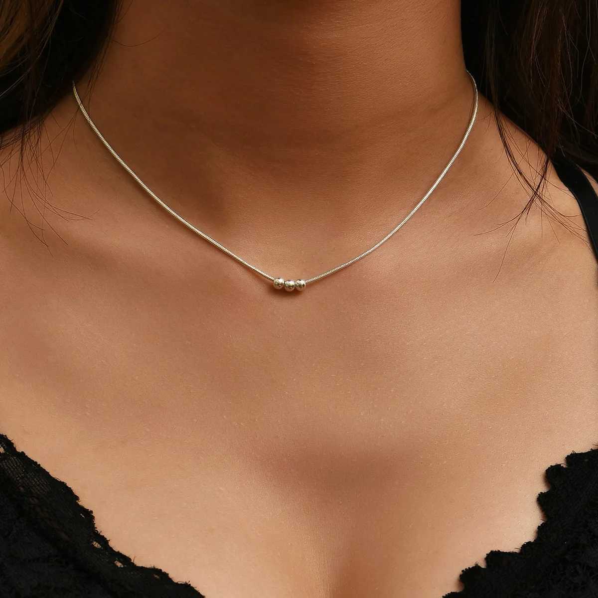 Stainless Steel Necklaces New Trend Gold Color Silver Color Metal Charms Pendants Chains Fashion Necklace For Women XJ250604