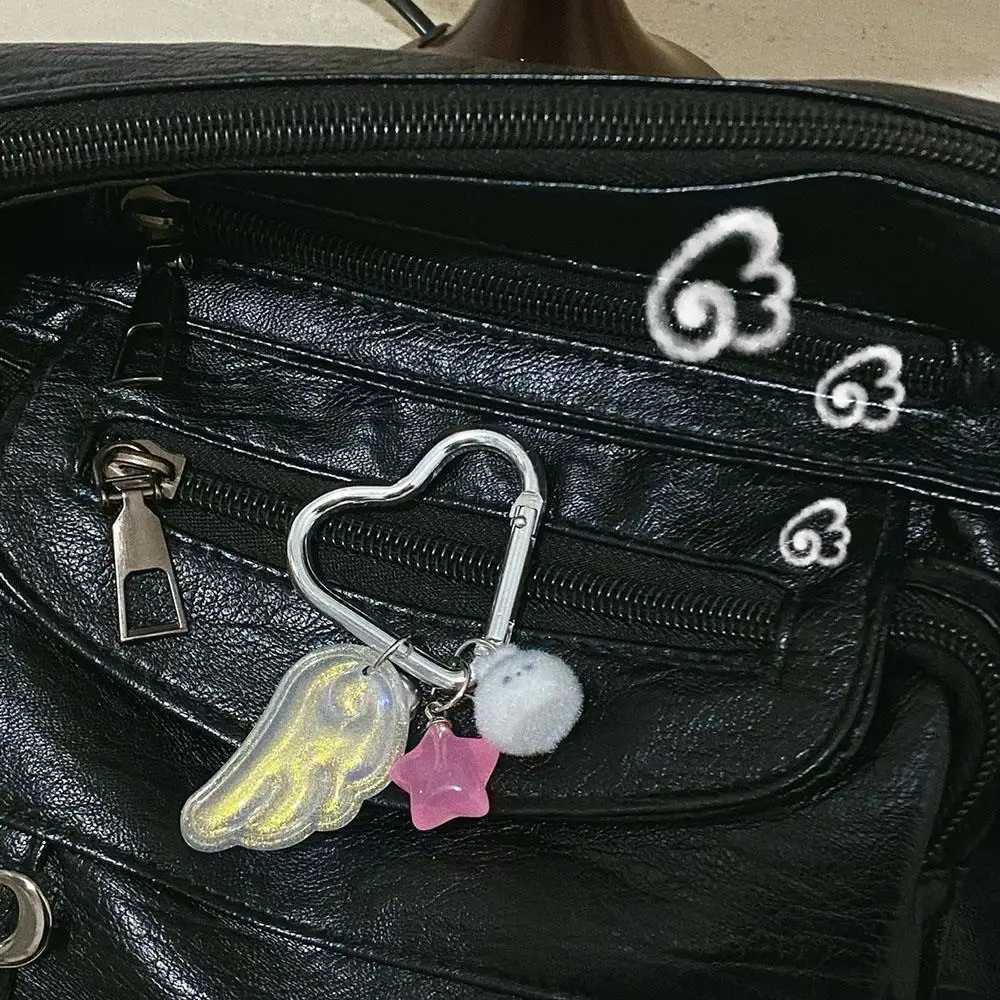 New Y2K Japanese Magical Girl Star Keychain Wing Rabbit Bag Pendant For Anime Lovers Backpack Decoration Accessories Car Keyring W250604