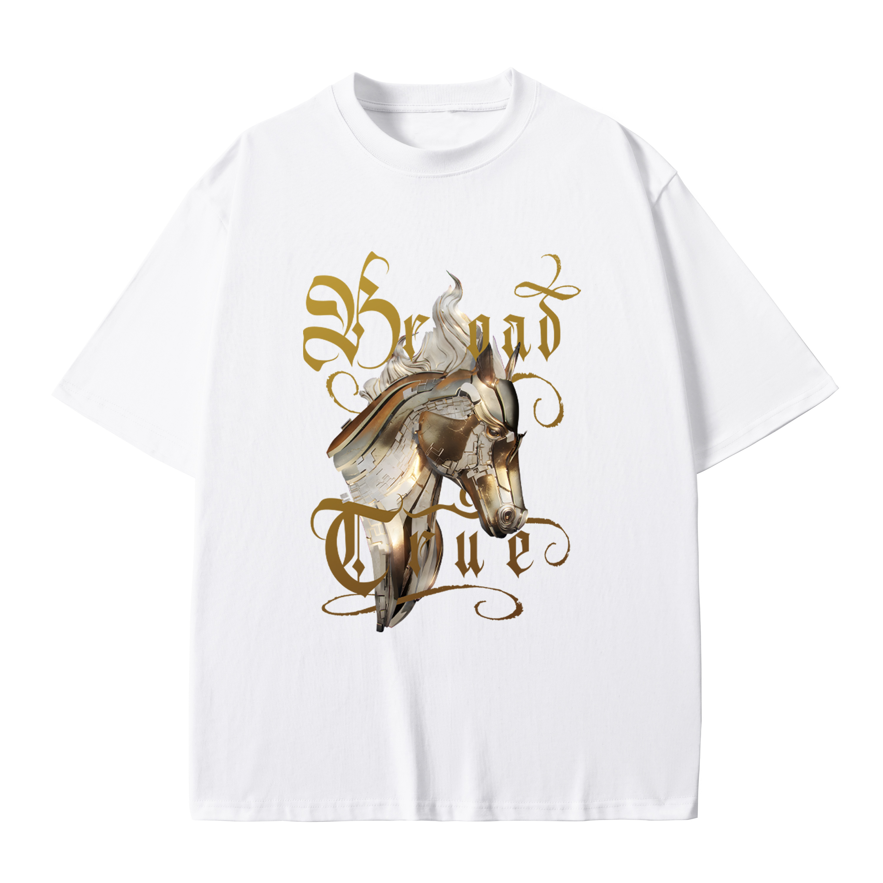 T-shirt men's top designer cotton T-shirt Silver the knight short sleeved clothing high-quality fashionable T-shirt BROADTRUE