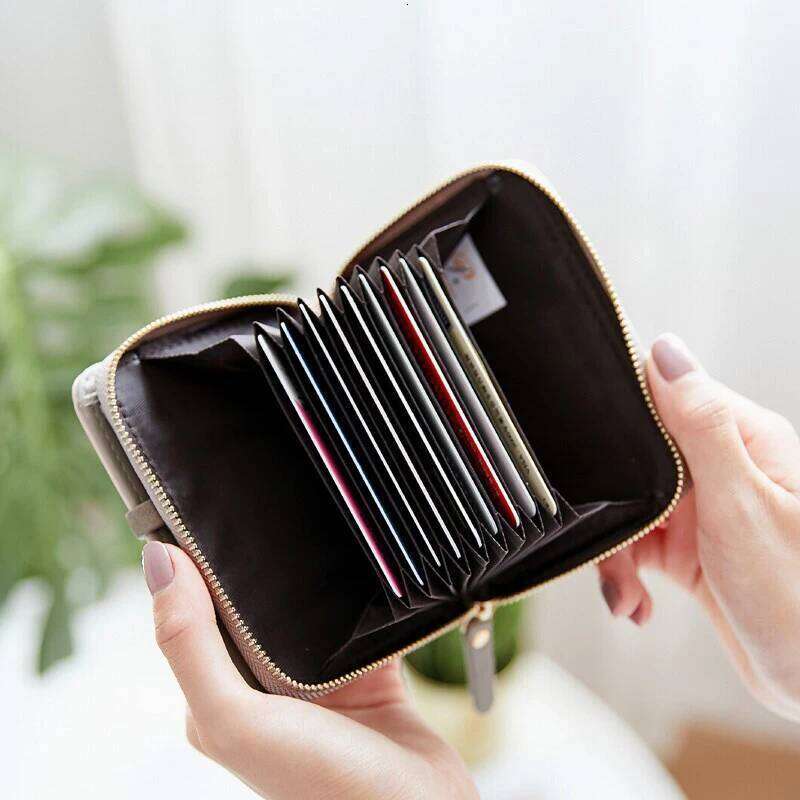 Spring summer new purse female short Japanese and Korean PU printed zipper buckle fashion mini trend money clip creative mul