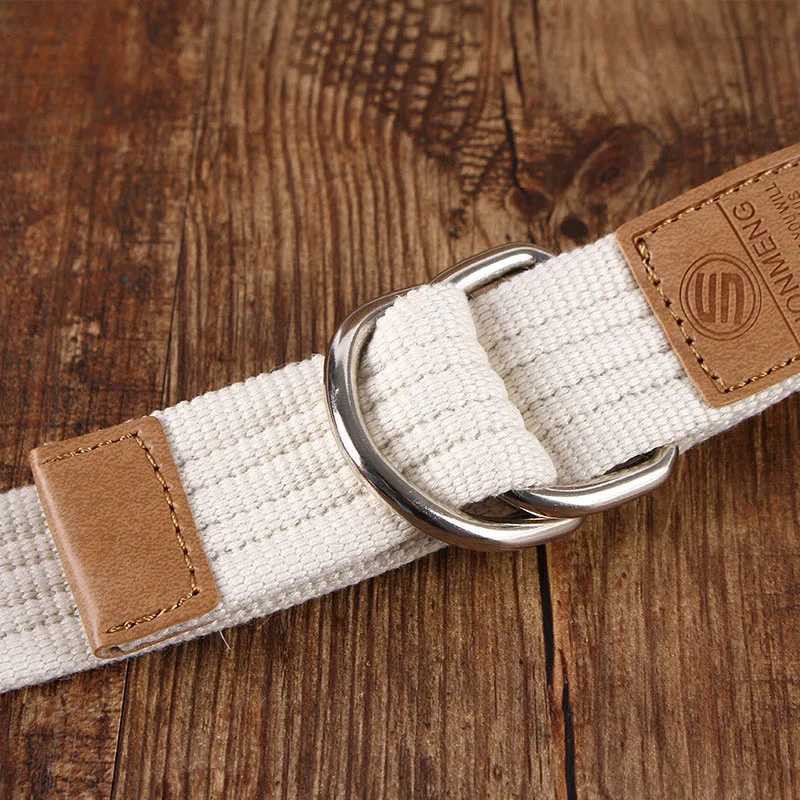 New Unisex Canvas Belt Double Ring Buckle Military Belt Army Belts Men Womens Casual Business Cowboy Pants Belt W250604