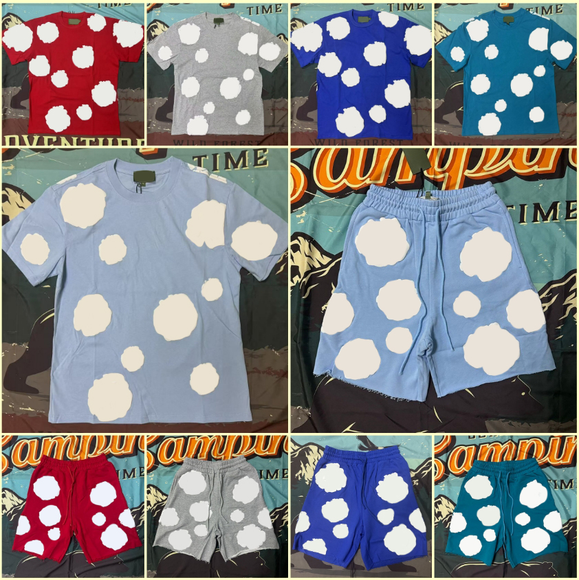 Brand men's designer t shirt denimshorts Made of organic cotton knit fabric quality foam print and exquisite hip hop t shirt men