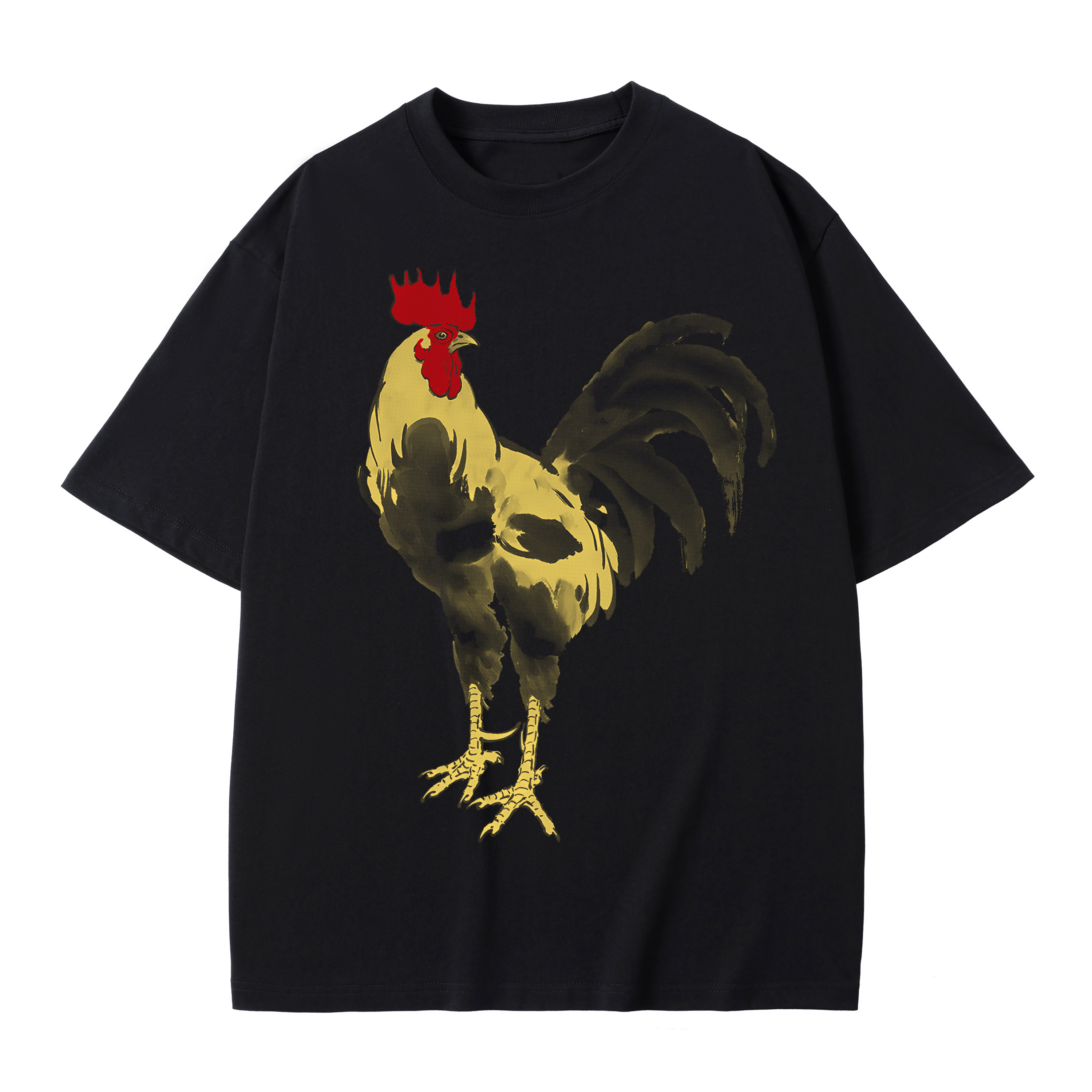 T-shirt men's top designer cotton T-shirt Silver the golden rooster short sleeved clothing high-quality fashionable T-shirt BROADTRUE