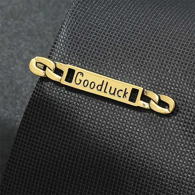 Fashion Metal Men Tie Clip Luxury Gold Hand Watch Chain Stainless Steel Jewelry Creative Gifts W250604