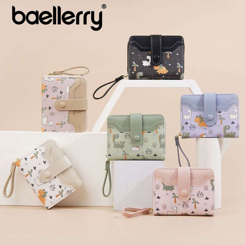 New Baellerry for Women Cartoon Print Short Multi-Card Slot Zipper Wallet High-End Coin Purse