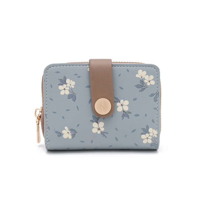 Pretty Style Korean Fashion Printed Zipper Buckle Accordion Multi-Card Slot Student Wallet Women's Purse