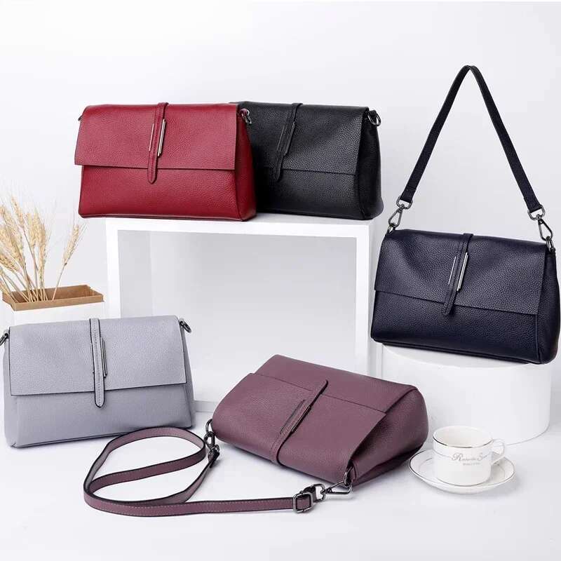 New Arliwwi Designer Real Cow Leather Lady's Flap Messenger Bags Soft Genuine Cowhide Functional Shoulder Handbags