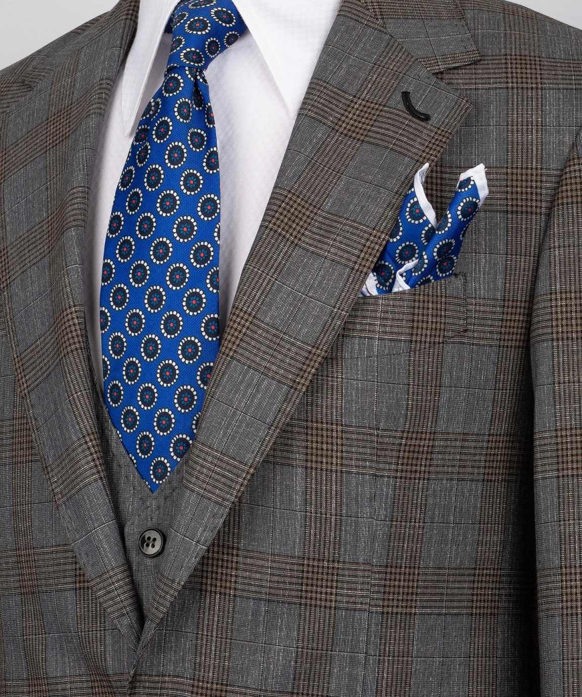 Trim Fit Check Wedding Tuxedos 2 Piece Set Jacket Vest Men Suit Classic One Button Customized Groom Wear Party Formal Suits