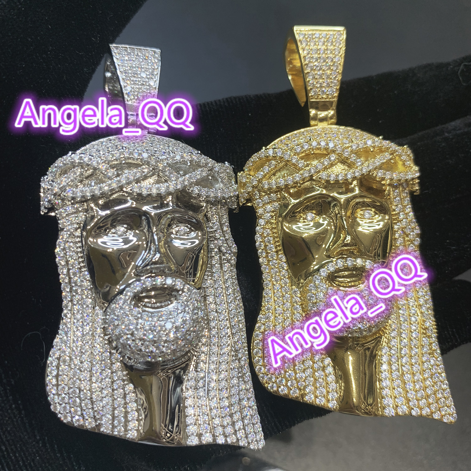 Cities Jewelry Hip Hop 3D Jesus Face Piece 925 Sterling Silver Iced Out VVS Moissanite Jesus Pendant