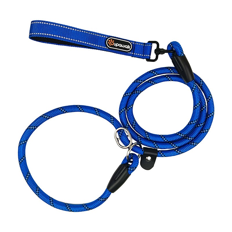 Reflective Anti-Strangulation Slip Leash for Dogs, 1.5m/2m P-Rope Dog Training Lead with Adjustable Collar