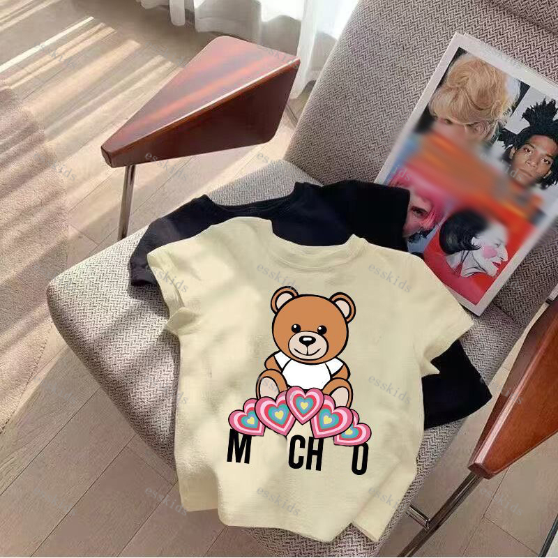 10 Colors Cartoon Bear Kid's Short Sleeve Summer Baby Clothing Designer Tops Tshirts Childrens Cotton T Shirt Boys Girls Luxury Pullover Toddler DPD2506043