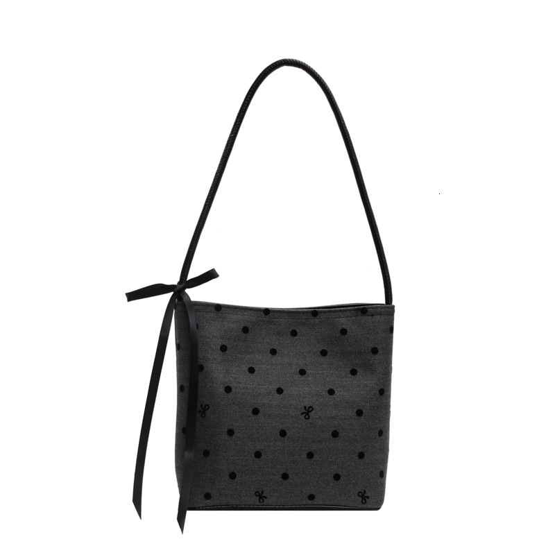 Bow Polka polka dot shoulder bag, large capacity, fashionable, multifunctional commuting handbag, designer shoulder bag