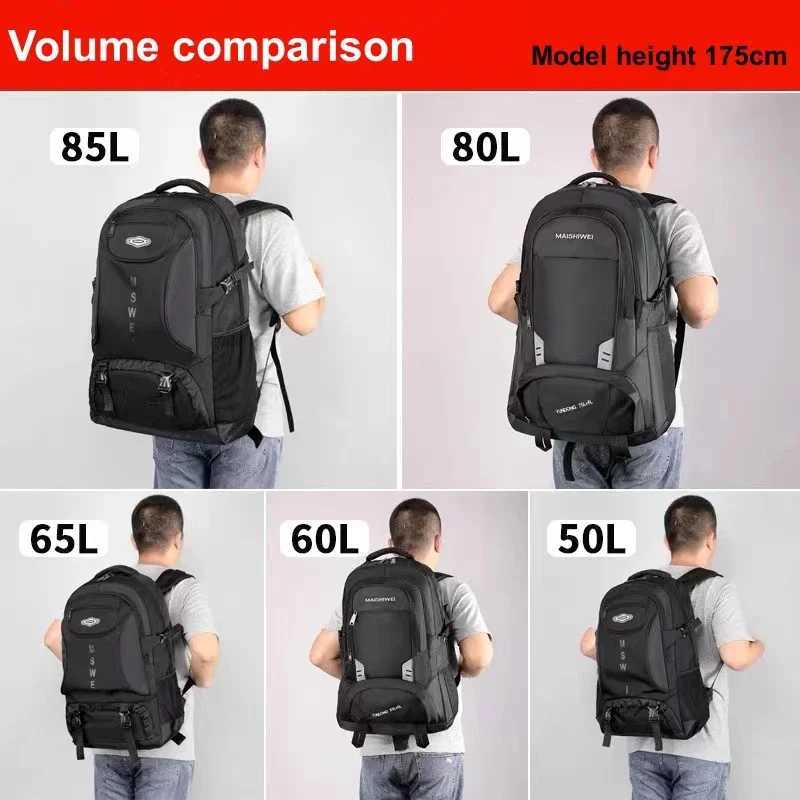 65L 85L Men Hiking Backpack Outdoor Large Capacity Waterproof Camping Mountain Climbing Backpack Travel Luggage Bag Rucksack W250603