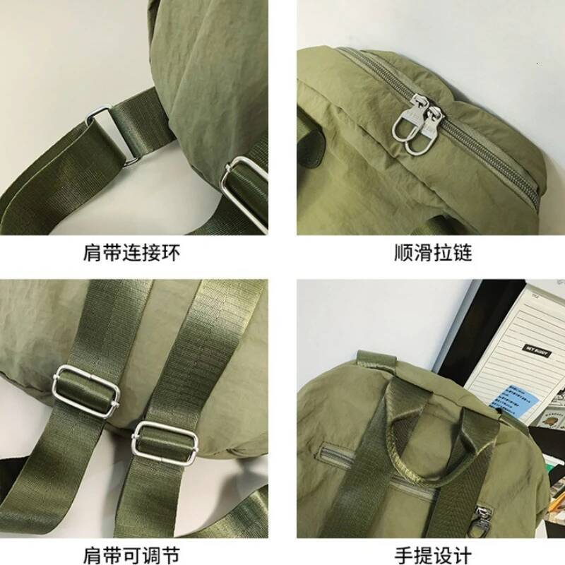 Waterproof Simple Couple Solid Color Versatile Portable Large Capacity Women's Daily Soft Backpack Gifts