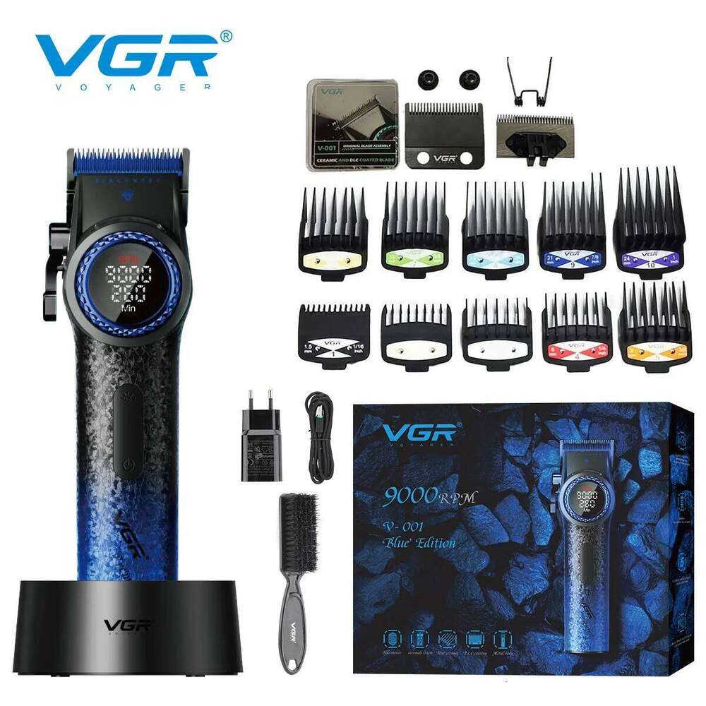 VGR 9000 RPM Brushless Motor Cut Hine Electric Barber Cordless Metal Hair Clipper Men V-001