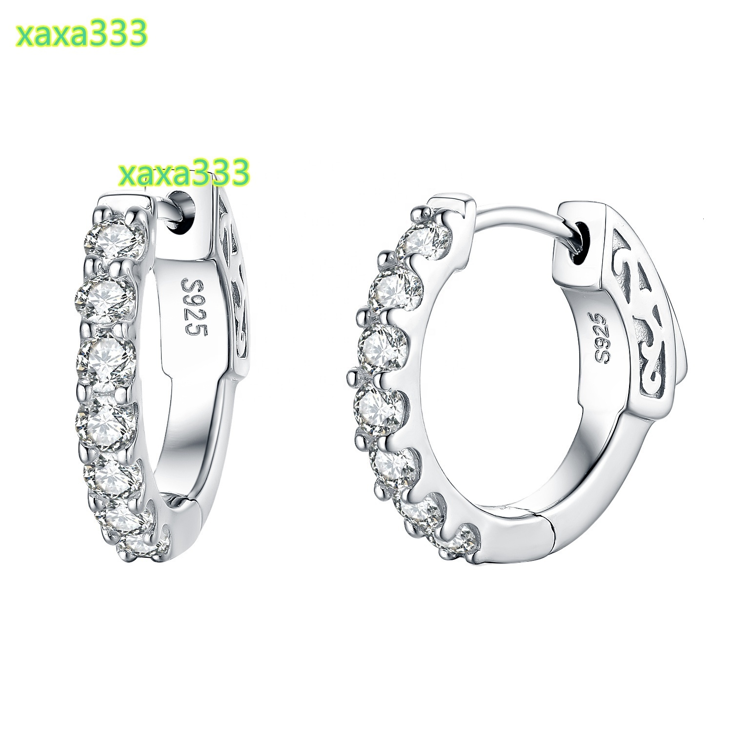 925 Sterling silver small moissanite earrings; minimalist jewelry gift; moissanite mini hoop earrings.