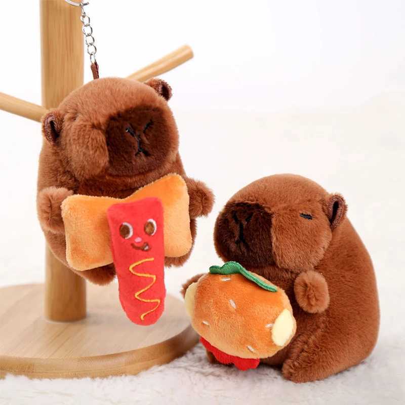 Cartoon Capybara Plush Keychain Pendant Bag Hanging Decoration Accessories Cute Fashion Stuffed Doll Toy Keyring Kids Gift W250604