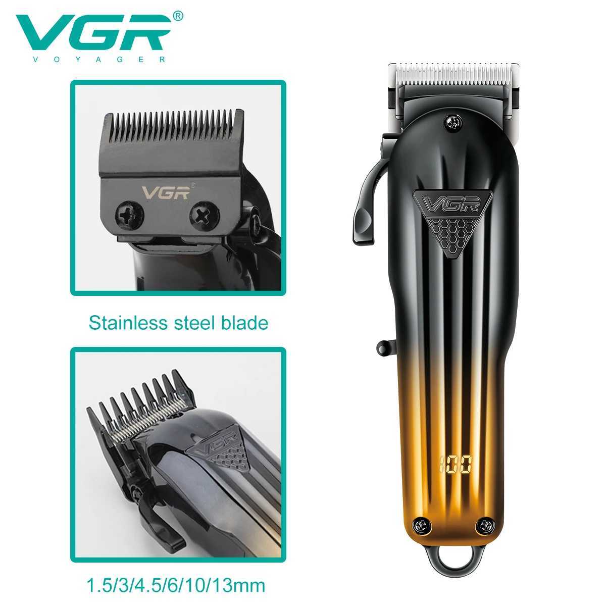 VGR Hair Trimmer Professional Hair Cut Machine Electric Razor Barber Clippers Cordless Beard Trimmer Hair Trimmer for Men V-644XJ250604