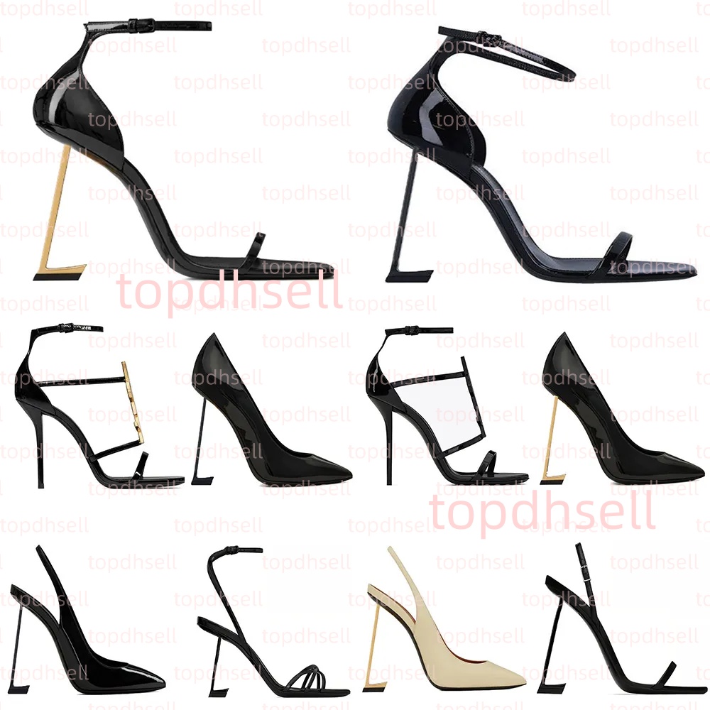 Women Pumps Heels Designer High Heels Slingback Heels Mules Heels Sexy Open Toe Fashion Leather Heels Black Golden Gold Wedding high-heeled