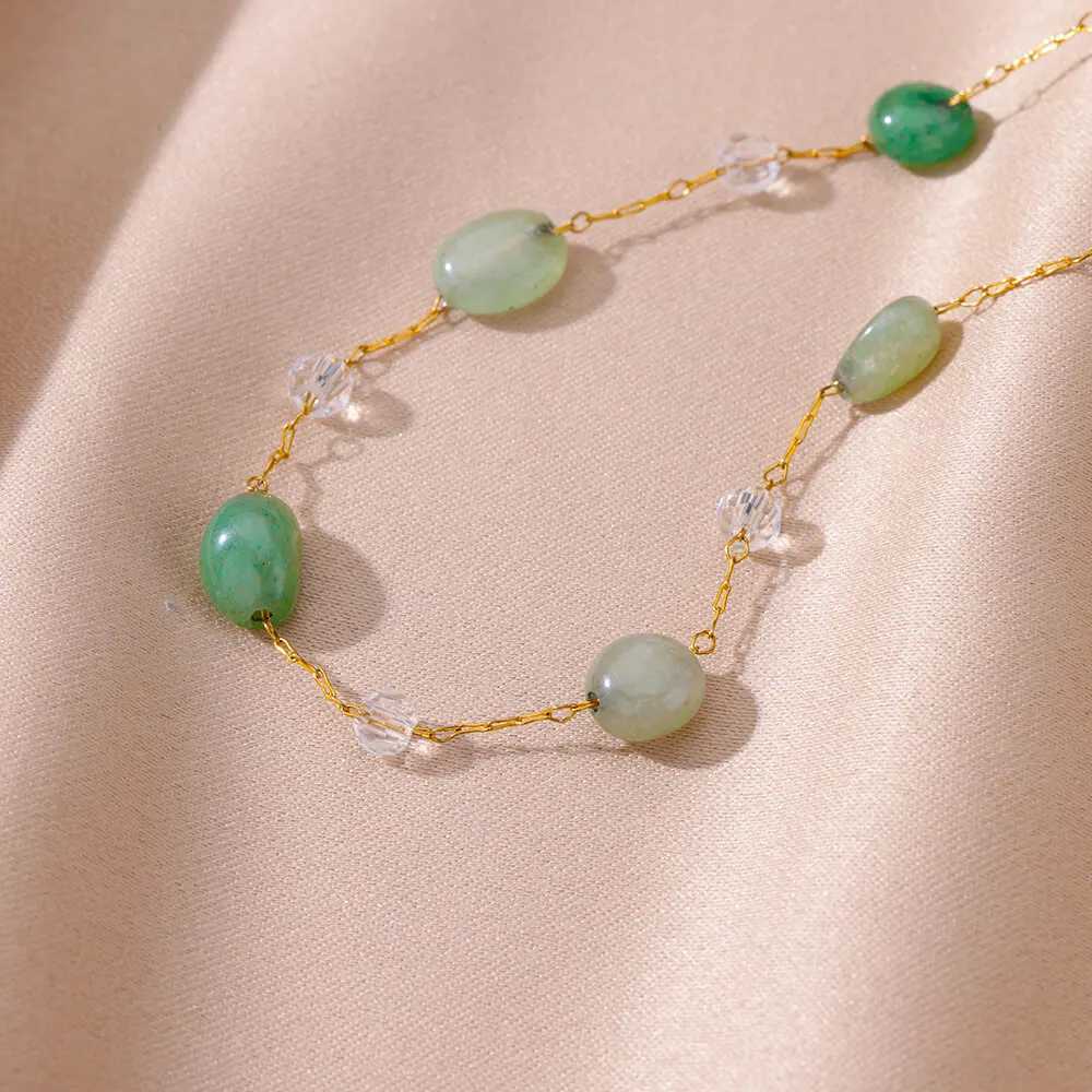 Anklets for Women Stainless Steel Stone Beaded Chain Anklet Summer Beach Accessories Boho Leg Bracelets Jewelry Tobilleras Mujer W250604