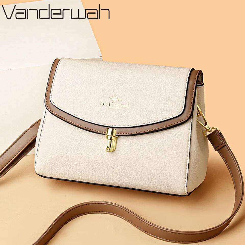 OLOEY 2 Strap Shoulder for Women Mother Purse High Quality PU Leather Designer Ladies Crossbody Bag Casual Tote Sac A Main