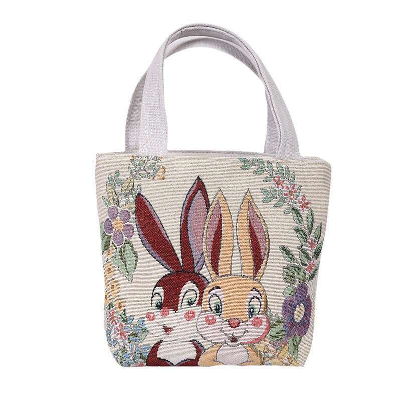New Style Handbag Double-Sided Gold Thread Jacquard Embroidery Shoulder Ethnic Fashion Canvas Tote Bag