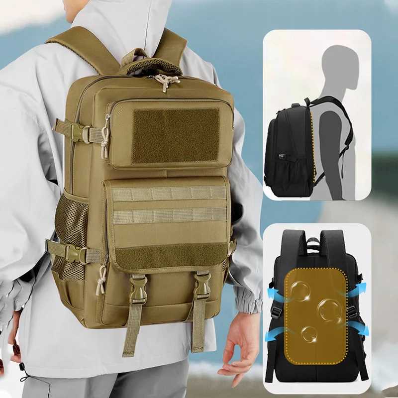 Outdoor Camping Backpack Tactical Travel Bag Climbing Hiking Trekking Mountaineering Shoulder Students Rucksack for Men Women W250603
