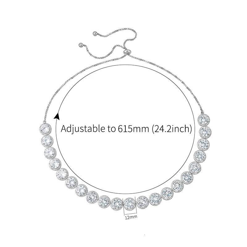 WEIMANJINGDIAN Brand New Arrival Stunning Large Halo Round Cut Cubic Zirconia CZ Crystal Tennis Choker Necklace Party Jewelry