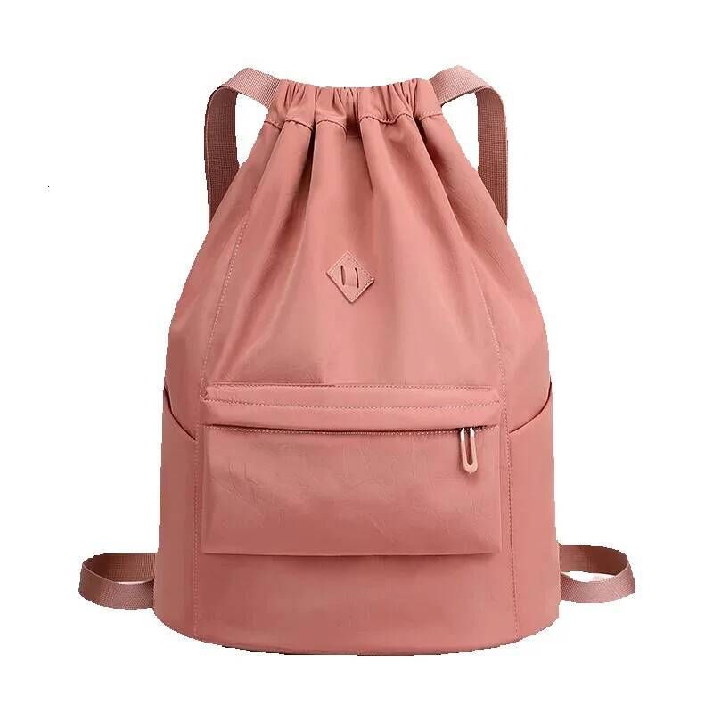 Portable Women Drawstring Backpack Lightweight Girl Travel Daypack Waterproof Nylon Shopping Bag Sports Hiking Swimming Bagpack