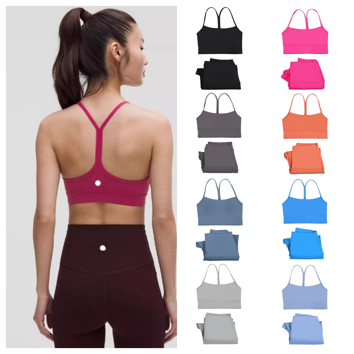 2025 5A Yoga Bra Set Pants Set High Seamless Top Leggings Gym Women Active Wear Yoga U Bra+Y Bra Workout Vest Shorts Tops Same Style Hot Sell luluity lemones Sets