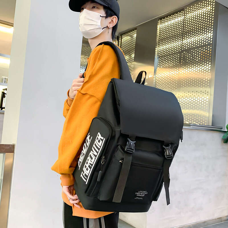 Large Capacity Casual for Students Travel Trendy Laptop School Backpack Double Shoulder Bag