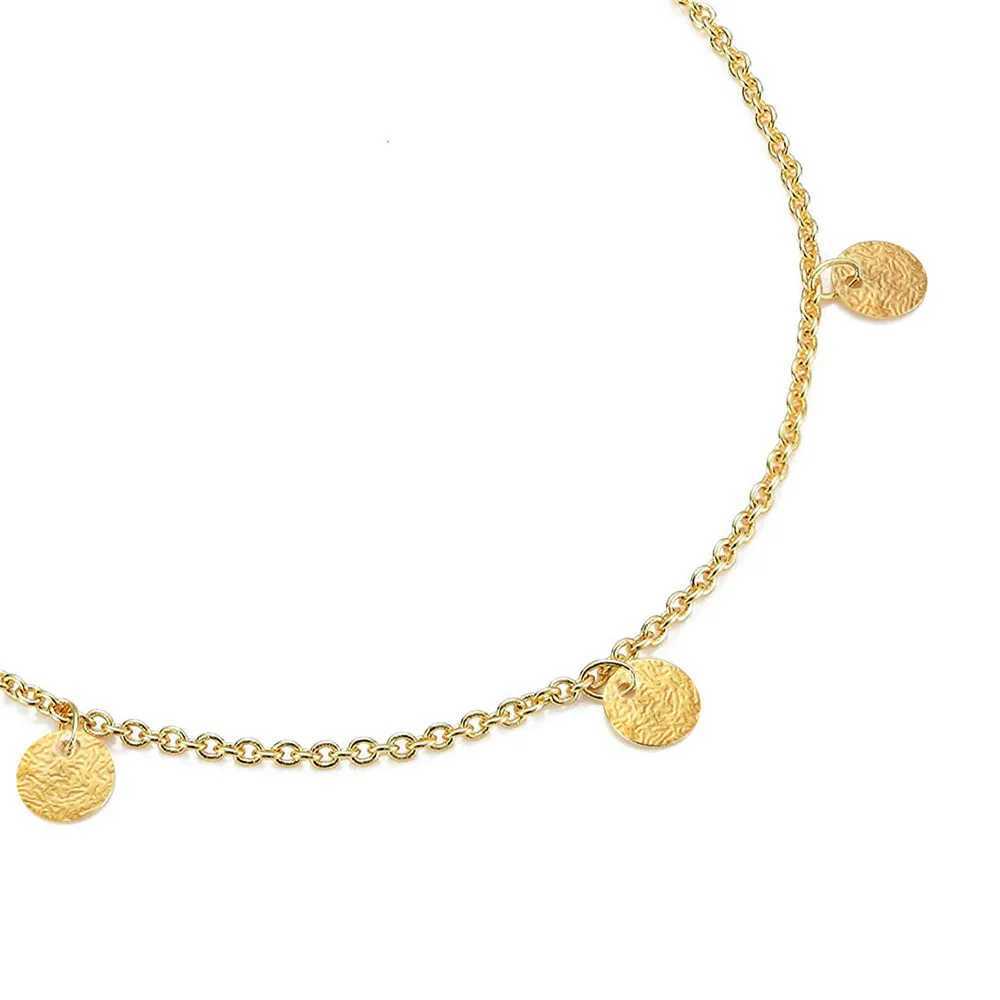 MinaMaMa Stainless Steel Tassel Disc Anklet For Women Summer Yoga Beach Foot Chain Jewelry Accessories W250604